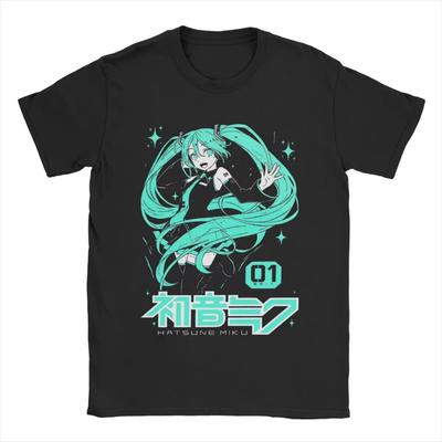 Camiseta de anime Hatsune Miku 2026 para hombre, de algodón, con cuello redondo y manga corta, de alta calidad.