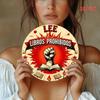 Vintage No Books Allowed Round Metal Sign Boho Wall Decor Funny Library Office Gift