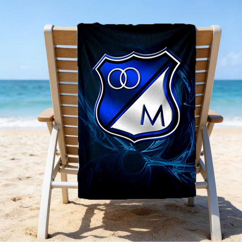 Blue Shield Emblem Millo-narios Beach Towel - Soft, Absorbent Microfiber, Lightweight, Ideal for The Beach, Parties, Travel, Camping fan gifts