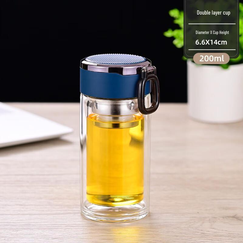 Heat-Resistant Double-Layer Borosilicate Glass Portable Water Cup