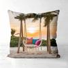 Floral Swing Cushions Beach Sunset Wisteria Design Polyester pillowcase, sofa decorative cushion cov Headboard Pillow