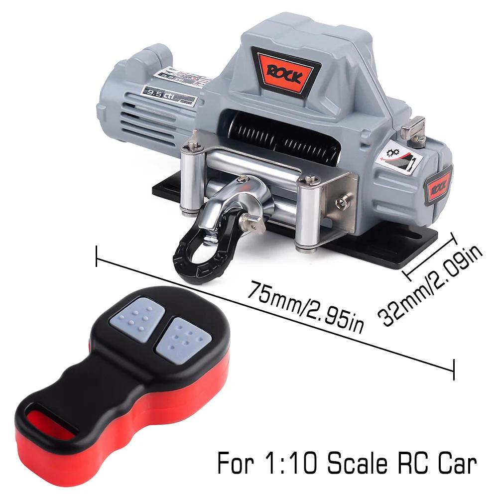 Injora Metal Winch Wireless Remote Controller System For 1:10 Rc Crawler Car Axial Scx10 90046 Trx4 Trx6 Gen8 Upgrade Parts