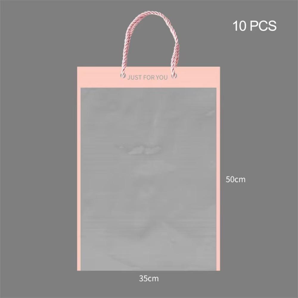 10pcs New Transparent Bouquet Gift Bag Party Supplies Decoration Flowers Wrapping Bag With Handle Birthday Gift Bag Gift
