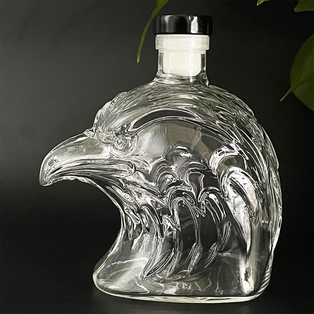 Unique Bird Shape Bourbon Soaking Bottle 350ml Heat Resistant Glass Decanter For Travel and Parties Gift Givings