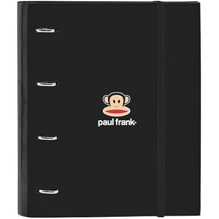 Classeur - SAFTA - Paul Frank - 4 Anneaux - 35 Cm - 100 Feuilles A4 - Noir