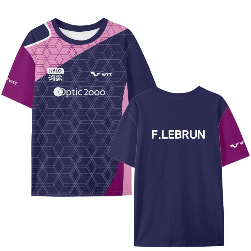 Felix Lebrun Alex WTT Stolní tenisový týmový dres Rychleschnoucí ledové hedvábí Krátký rukáv Tričko Unisex Sportovní tričko