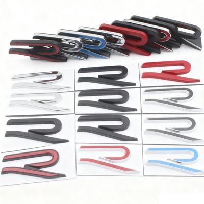 Metal Car Front Grille Emblem for  VW Rline Golf 2 3 Jetta Polo Passat Bora Auto Parts Rear Trunk Side Badge Decals