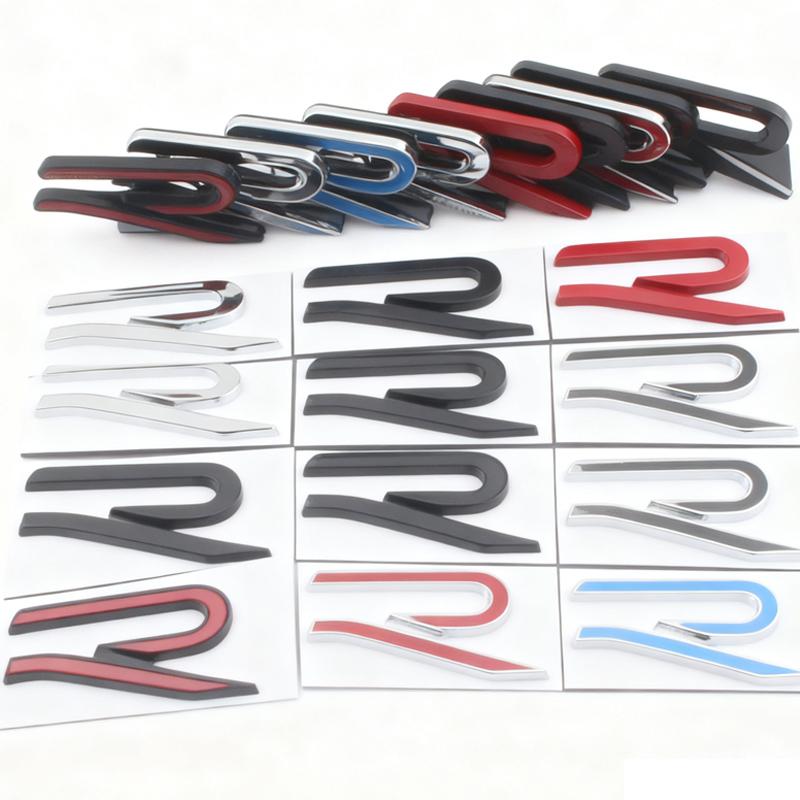 Metal Car Front Grille Emblem for Volkswagen VW Rline Golf 2 3 Jetta Polo Passat Bora Auto Parts Rear Trunk Side Badge Decals zd1