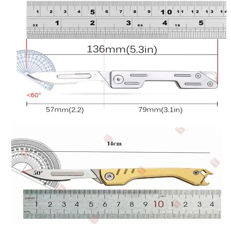 Stainless Steel Folding Knife Pocket Knife With 9 Replaceable Blades Sharp Hobby Knife Craft Knife Kit Kitchen Accessoires