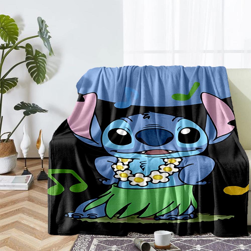 Stitch Theme Printed Blanket - Perfect for Couch, Bed, Travel & Outdoor Use | Machine Washable, Cozy & Durable.