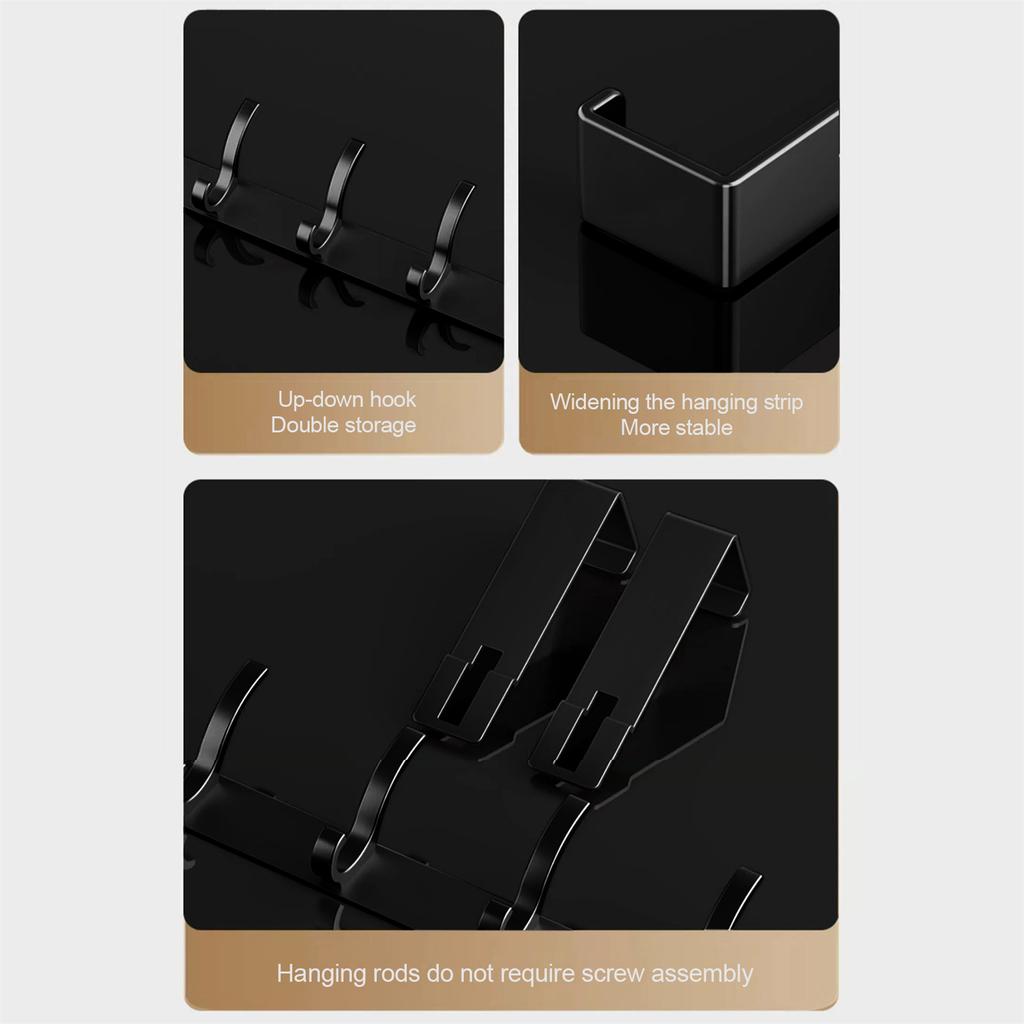 Premium Over The Door Hook Adjustable Metal Aluminum Wall Hook for Kitchen Cabinets Wardrobes