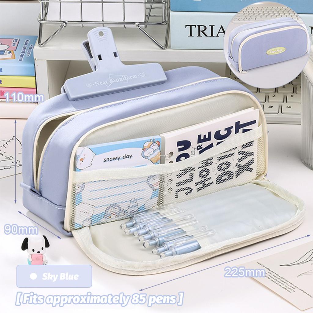 Double-layer Pencil Case Simple Large Capacity Pencil Case High-value Korean Pencil Case Primary School Student Stationery Bag