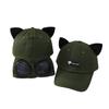 Mode Kattenoortjes Kattenoren Hoed Met Bril Zonneklep Pet Ademend Punk Pilotenpet Unisex