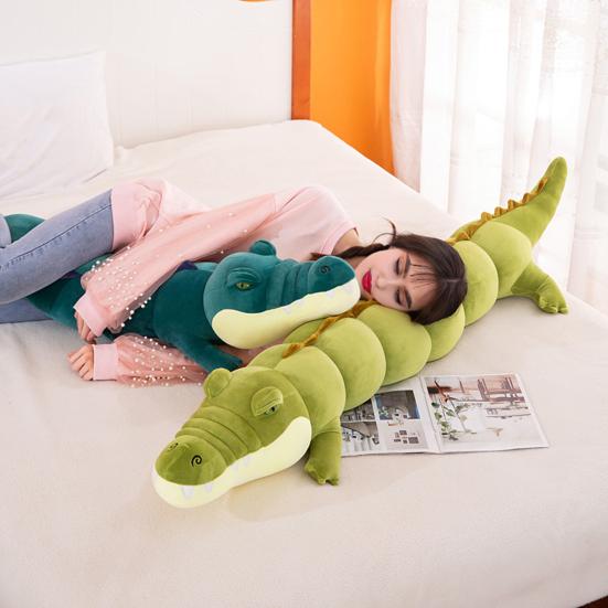 Long Crocodile Plush Pillow Soft Segmented Stuffed Animal for Hugging & Decor Unique Gift for Kids Adults