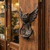Eingangstürgriff Vintage Gusseisen Eulenklopfer, Schmiedeeisen Hohl Geschnitzt Wanddekor, Kunst Verdickt Rostbeständig Schrankzuggriff, Vorgebohrt