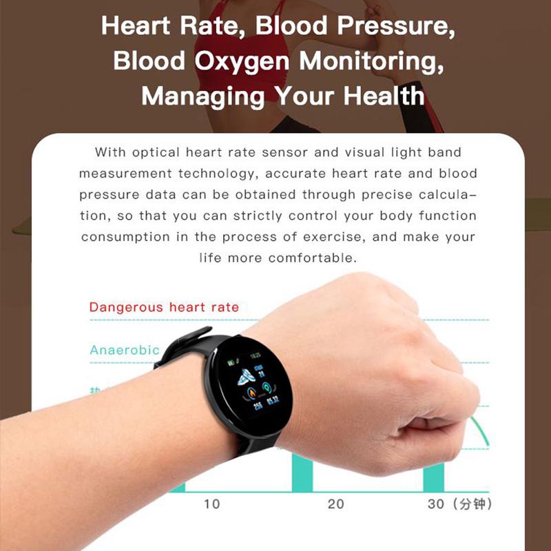 D18 Smart Watch Men Women Smartwatch Blood Pressure Waterproof Digital Watches Sports Fitness Tracker Watch for Apple Watch Band