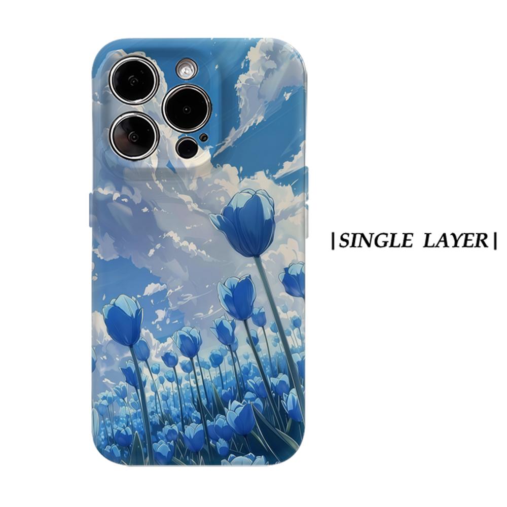 

Blue TulipFor Magnetic Phone Case for IPhone 17 16 15 14 13 Pro Max Plus Single Double-layer Tough Case IPHONE17PROMAX