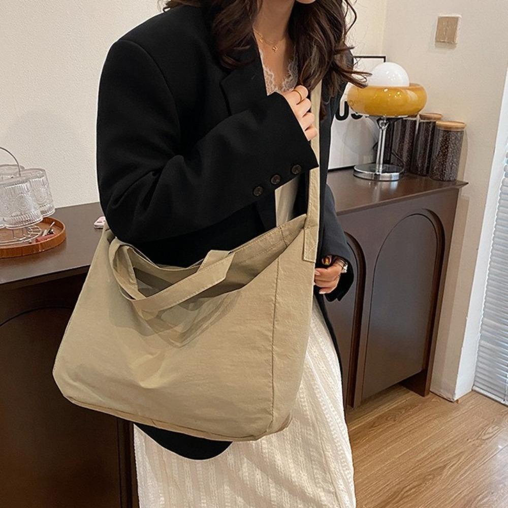 Korean Style Large Capacity Tote Bag Soft Underarm Bag Versatile Shopping Handbag  Travel