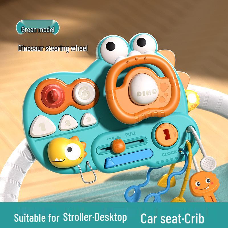 Dinosaur Multifunctional Steering Wheel Educational Toy for Babies and Children - Eco-friendly Materials