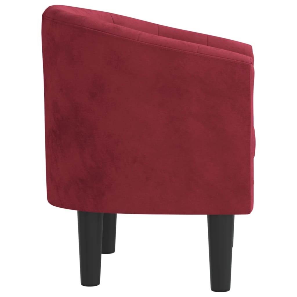 Club Chair Burgundy Velvet