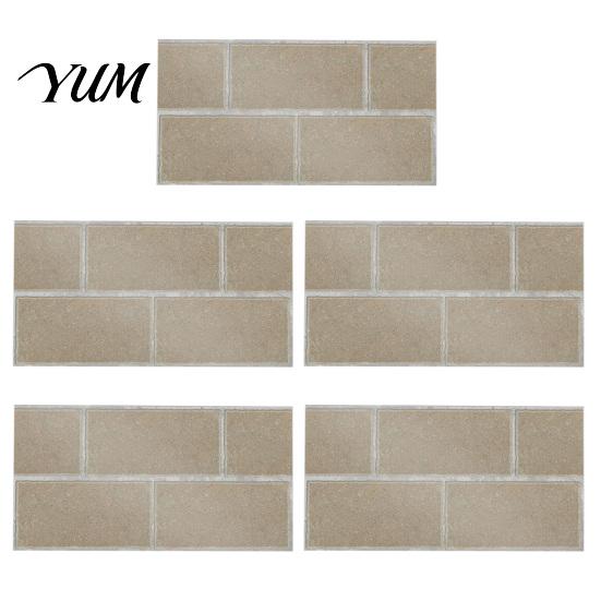 Waterproof Wall Decals for Kitchen 5Pcs Vintage Brick Tile Stickers, Oil?Proof Wallpaper, Peel Removable Backsplash Rental & Stick Living Room Home