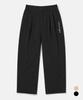 MOZMOZ Double-Pleat Wide Lettering Cotton Pants 2 Colors