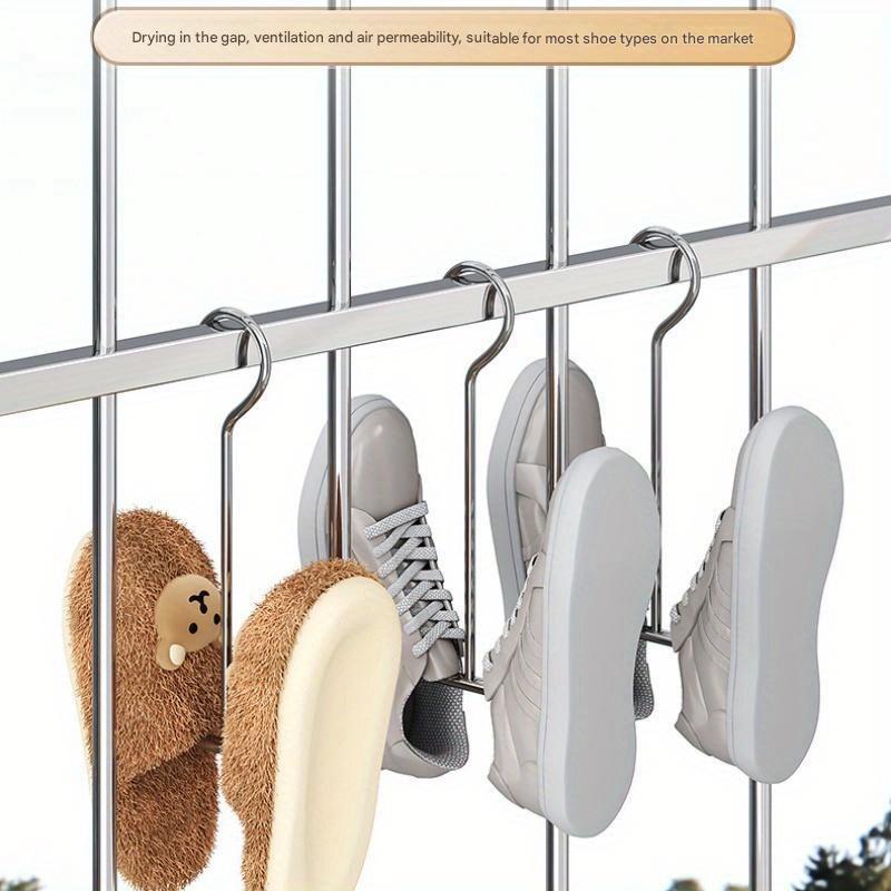 

Stainless Steel U-Shoe Rack | Windproof & Quick-Dry | Space-Saving Wall Hooks for Indoor & Outdoor