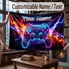 Game Controller Theme Throw Blanket Custom Name Text Personalized Blanket Soft Cozy Blanket for Home Sofa Bed
