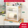 Double-layer Dustproof Kitchen Dish Bowl Drying Rack Counter Dishwasher Organizer Rack With Chopstick Cage Tableware Basket