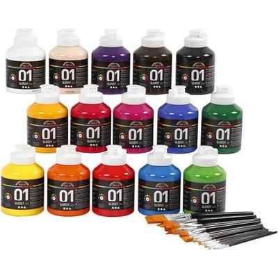 A-Color Glossy Acrylic Paint, 1 Set, Assorted Colors