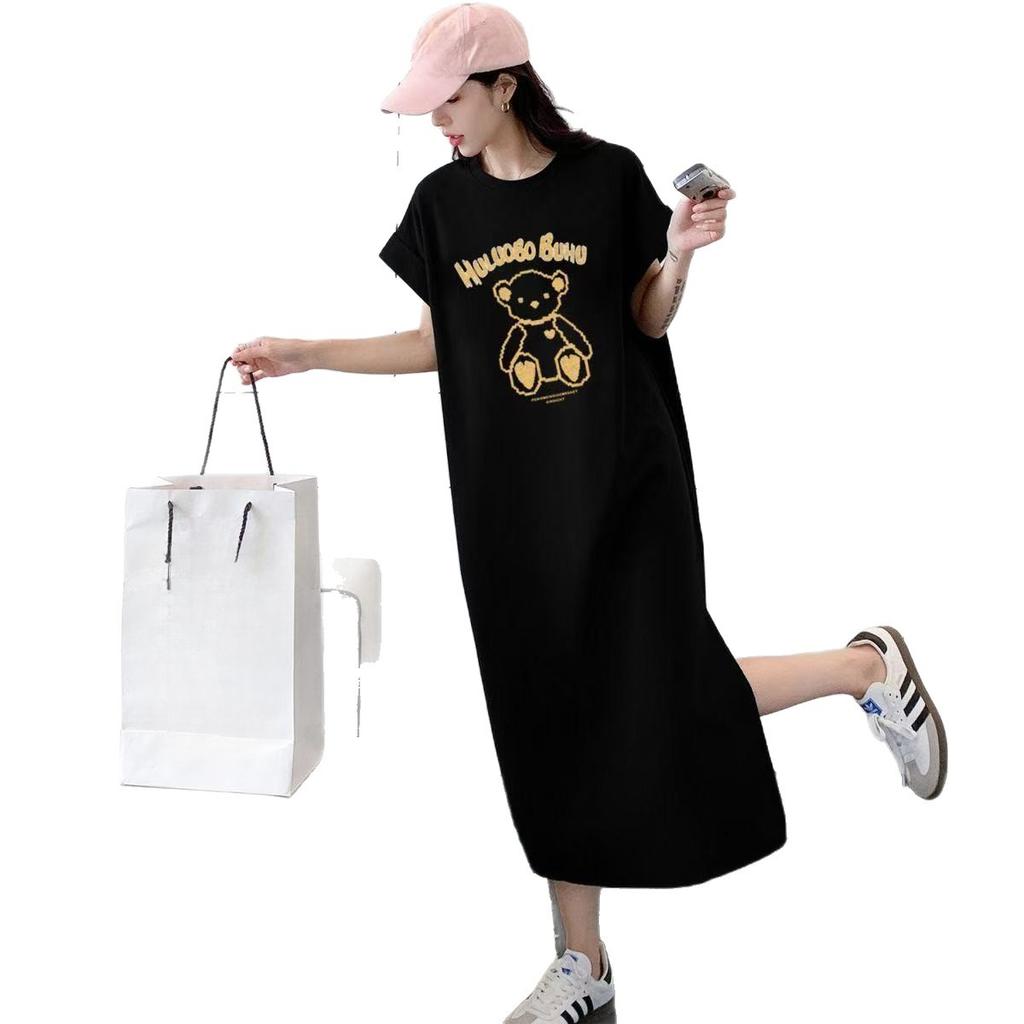 Summer's New Loose and Laid-back Style, Petite and Lazy People's Casual Mid-length T-shirt Straight Dress