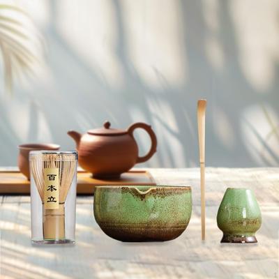 Set Japonez Matcha 4 Piese Accesorii Handmade Cadouri Unice pentru Prepararea Micului Dejun și Latte