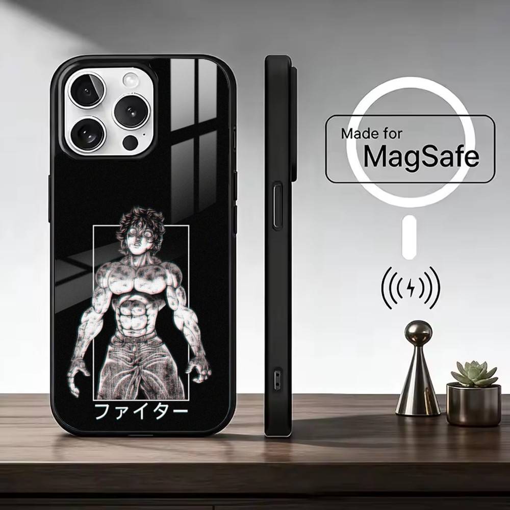 C-Comic H-Hanma B-Baki   Phone Case For iPhone17,16,15,14,13,12,11 Plus,Pro Max Magnetic For Magsafe Wireless Charging