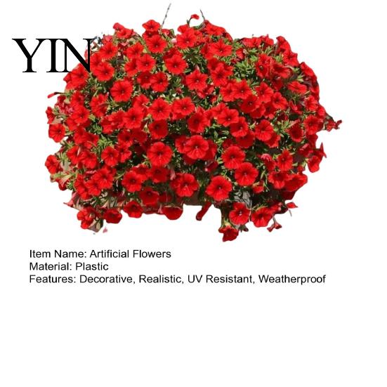 Fiori Artificiali da Giardino Resistenti ai Raggi UV Petunie, Fiori Finti da Esterno per Patio Portico Vasi Appesi, Piante Realistiche Decorazione Interna