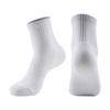 Unisex Breathable Cotton Running Socks - Black & White, Non-Slip Heel, Thickened for Comfort.