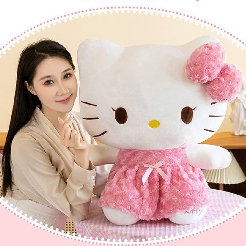 Adorable Large Kt Cat Plush Toy Soft Cuddly Doll Perfect For Sleep And Gifts
