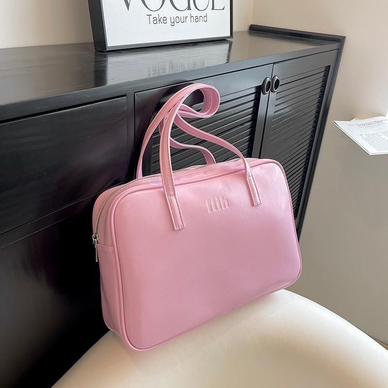 

Простой стиль pu однотонный горизонтальный вариант женская сумка подмышку лето новая универсальная женская плечевая ручная розовый