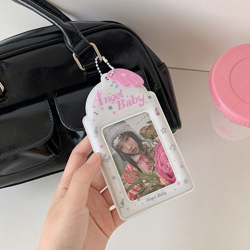 3Inch Photocard Holder Creative Idol Card Protective Sleeves Kpop Photo Protector Keychain Bag Pendant School Stationery Present