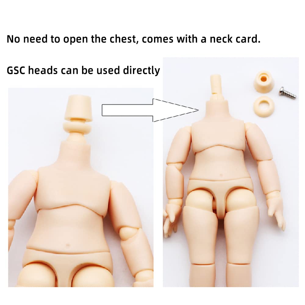niannyyhouse DOD Body, 13cm Movable Figure Body, Compatible with GSC and 1/12 BJD Doll Heads (Super White+B)