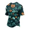 Men's Quick-Dry Round Neck Short Sleeve T-Shirt, Lightweight Mesh with Halloween Print