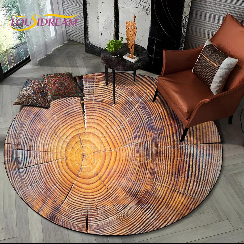 Latest 3D Color Wood Grain Lines Round Area Rug,Carpet Rug for Living Room Bedroom Sofa Child Playroom Decor,pet Non-slip Gift