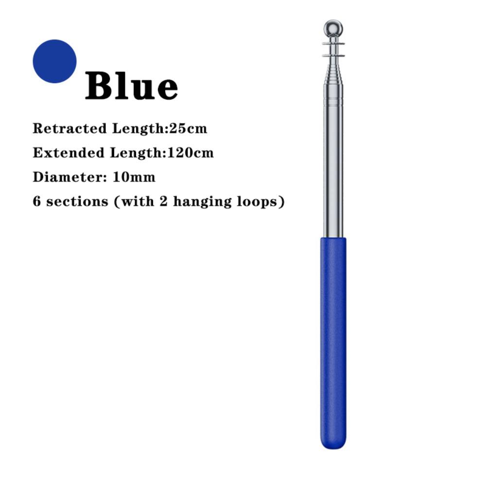 1pc Portable 2-in-1 Teaching Pointer 1/1.2/1.6M Retractable Flagpole Flag Display Pole Tour Guide Flag