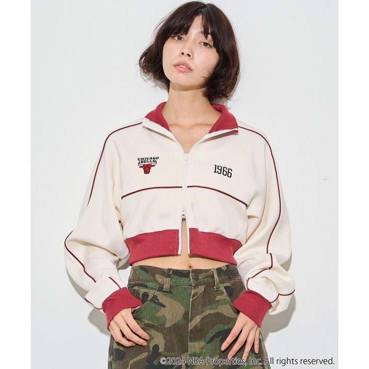 NBA Short Track Jacket Cropped Jacket WEGO Jersey Red Short Length Tops Sporty Korean Street