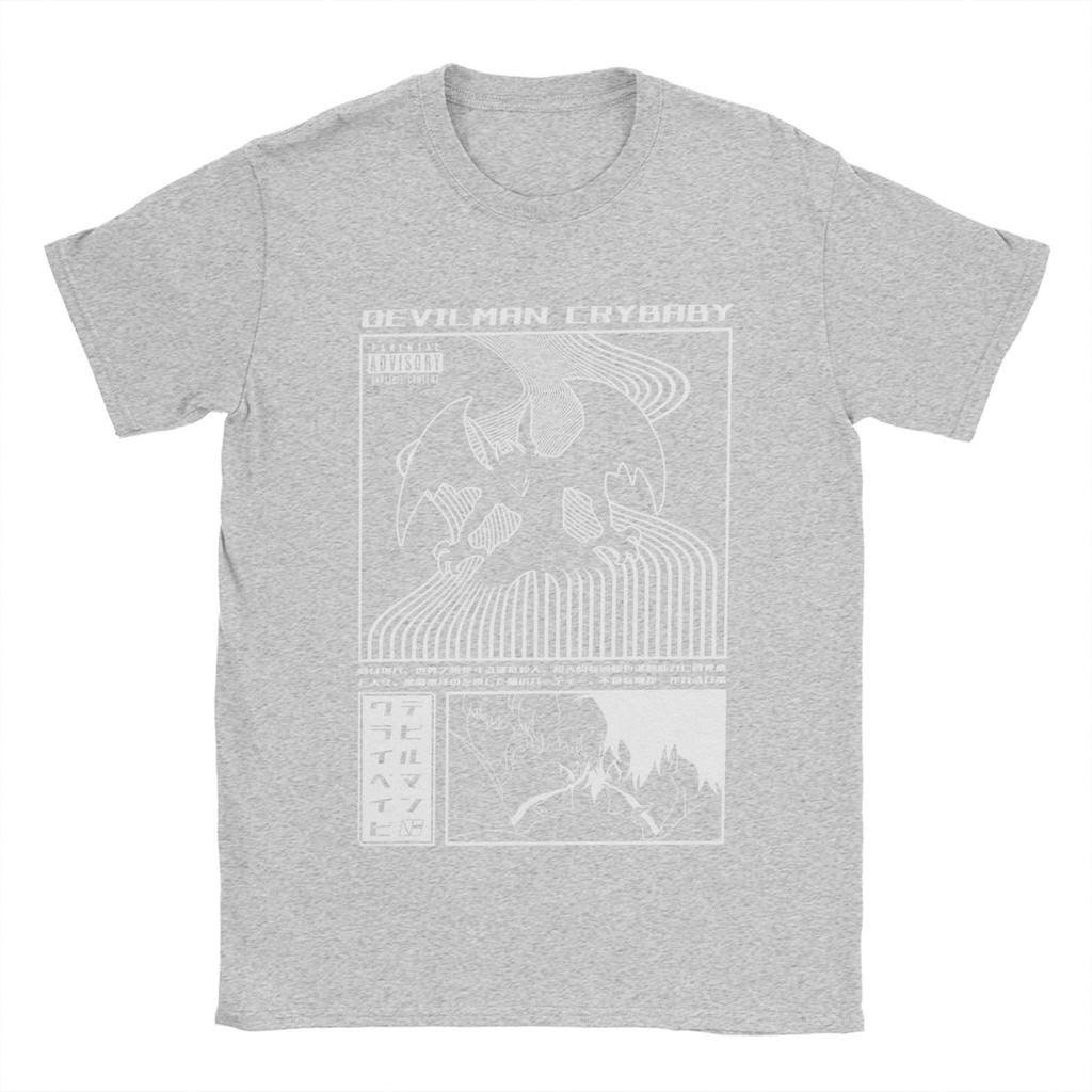 T-shirt Devilman Crybaby pour homme, en pur coton, style vintage, col rond, manches courtes, style anime, été