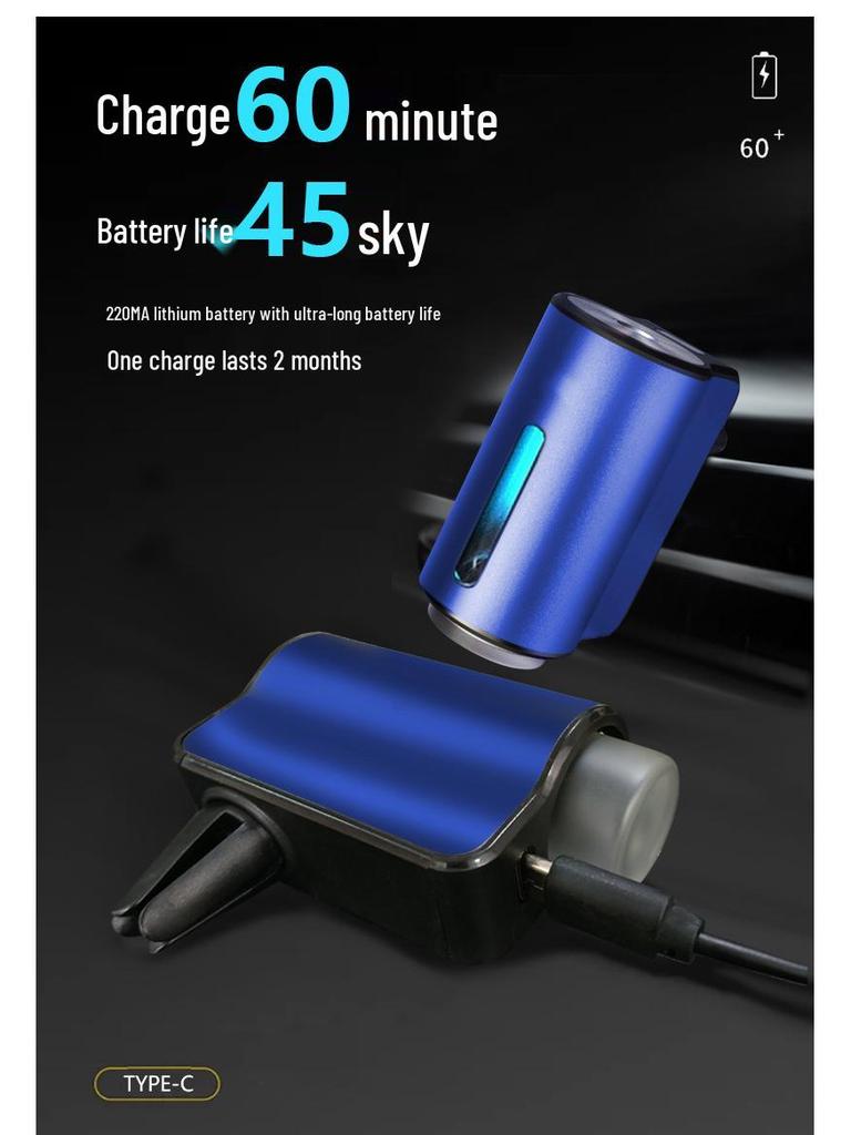 Portable USB Rechargeable Car Air Vent Aroma Diffuser with Built-in Battery and Adjustable Three-Speed Smart Spray