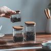Square Glass Storage Jars with Wooden Lids