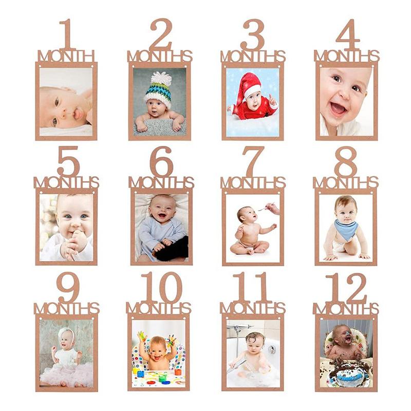 1St Birthday Baby Photo Banner 1 To 12 Months Photo Frame Boy Girl One Year Birthday Party Celebration Decor Itemation Photo Garlands