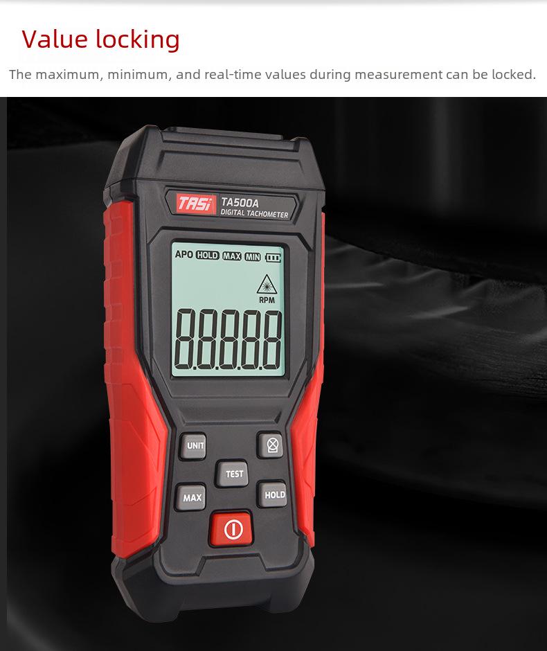 Tean Laser Tachometer TA500C: Digital Display Contact Speed and Line Speed Meter