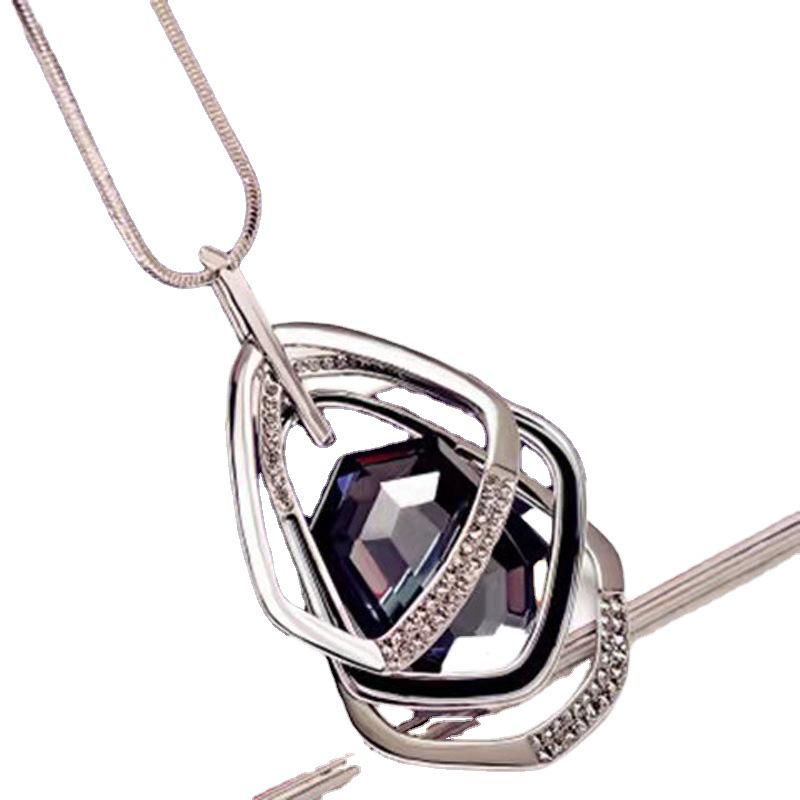 Korean-Style Long Necklace: Elegant Sweater Chain with Tassel Pendant for Women - Perfect for Autumn & Winter