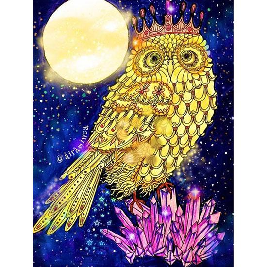5D Diamond Painting Full Drill Owl King Diamond Mosaic Round Rhinestones Diamond Embroidery
